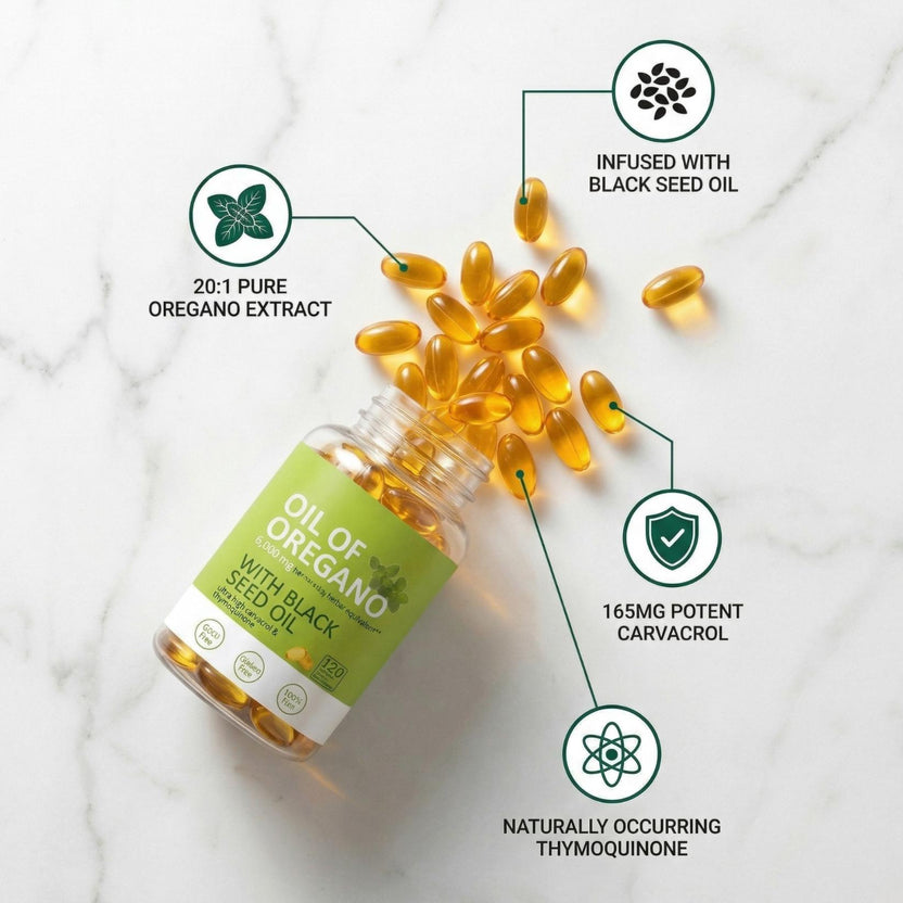 Oregis Wild Oregano + Black Seed Oil Softgels