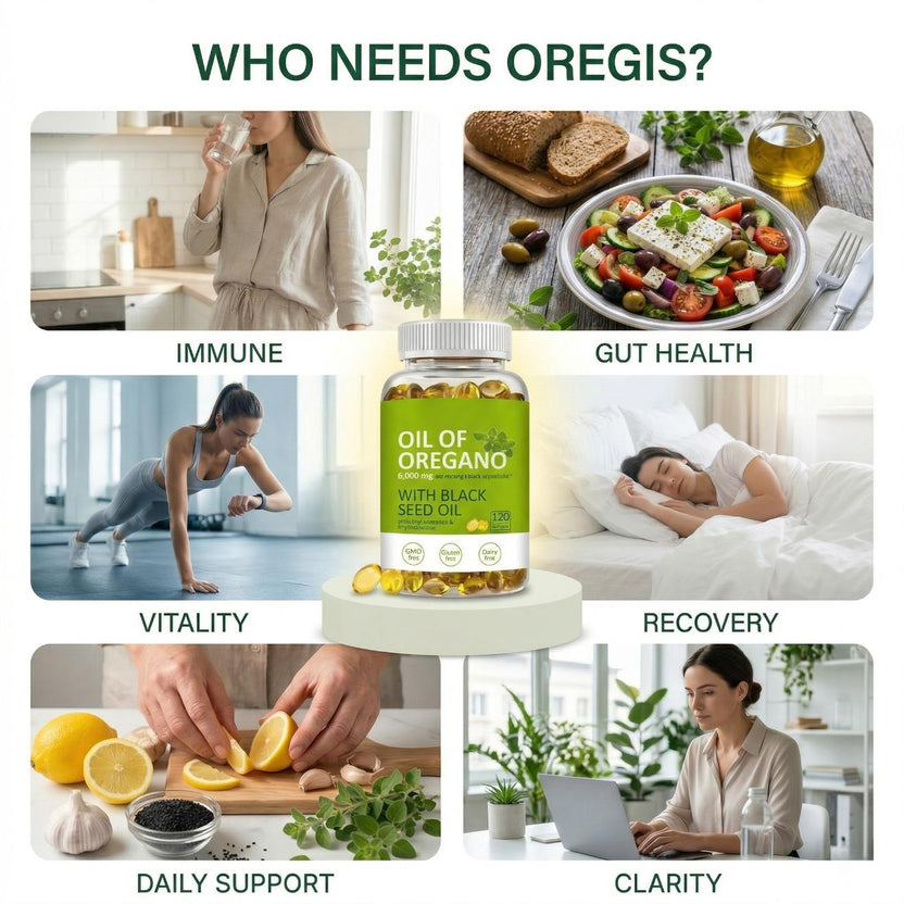 Oregis Wild Oregano + Black Seed Oil Softgels